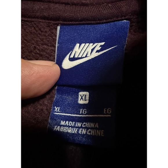 Nike Sportswear Club Fleece Full Zip Hoodie Burgundy Purple BV2645-638 Mens XL - Picture 2 of 6